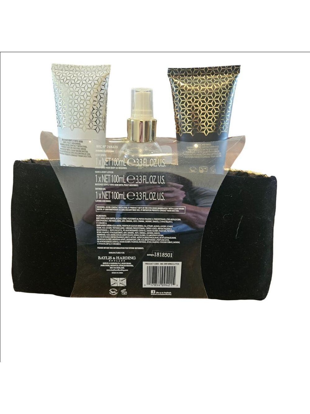 Women's Baylis & Harding NWT Gold Sequin Clutch & Beauty Gift Set One Size - Picture 2 of 10